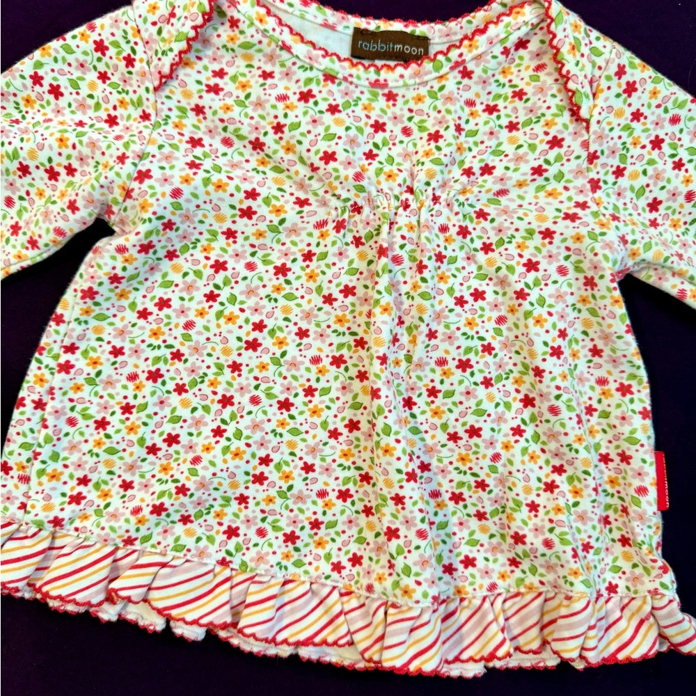 Rabbit Moon Floral Kids Dress - Multicolor